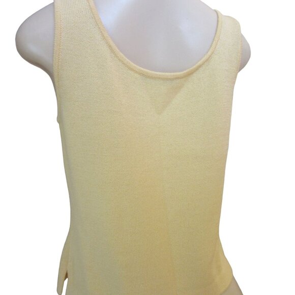 Vintage St John Yellow Knit Sleeveless Top in Yellow, Size P - Picture 4 of 5